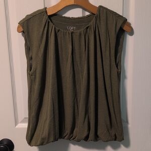 LOFT Sleeveless Olive Blouse